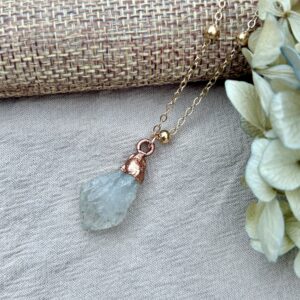 Náhrdelník - Křišťál drúza rose gold 04